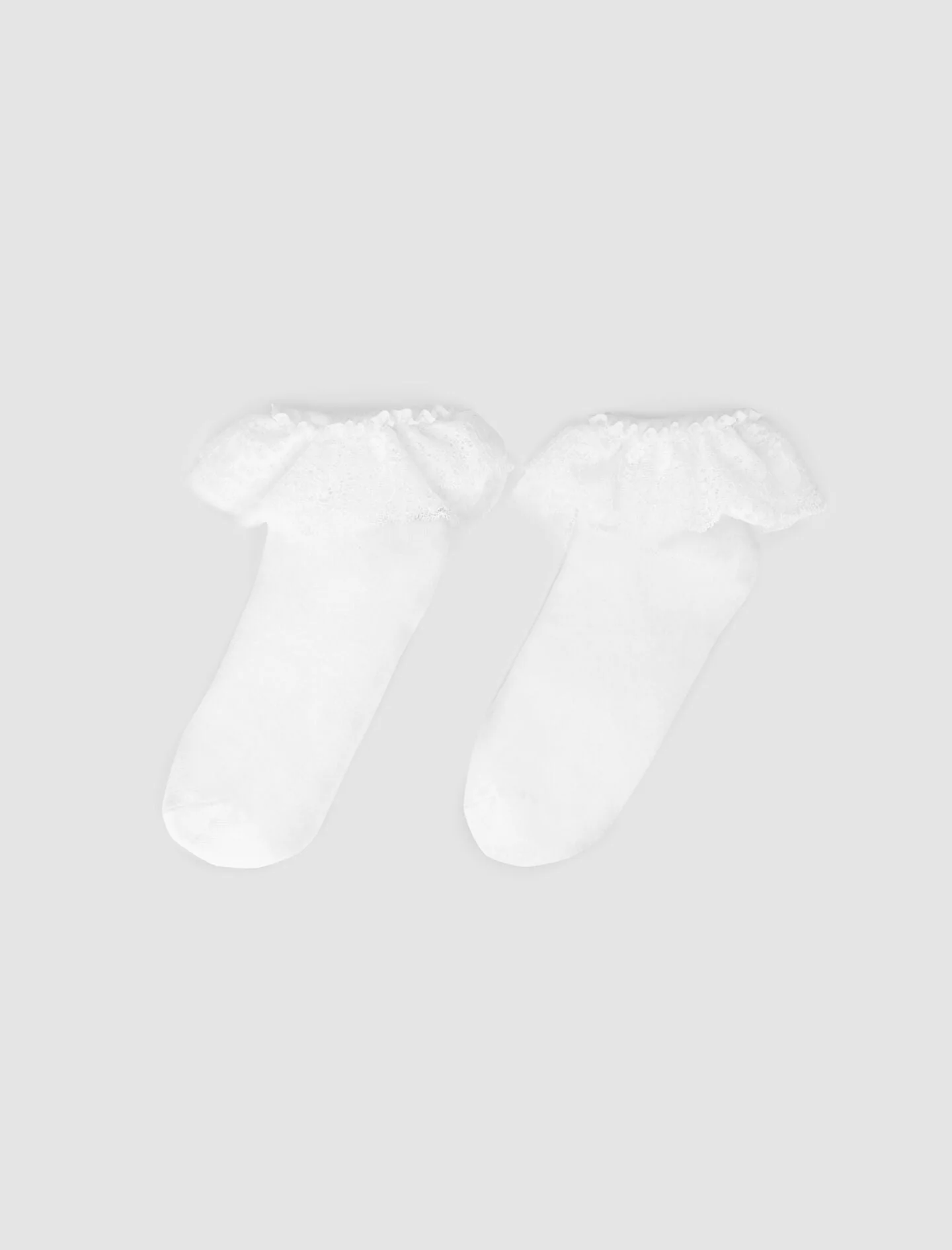 Lace frill socks White