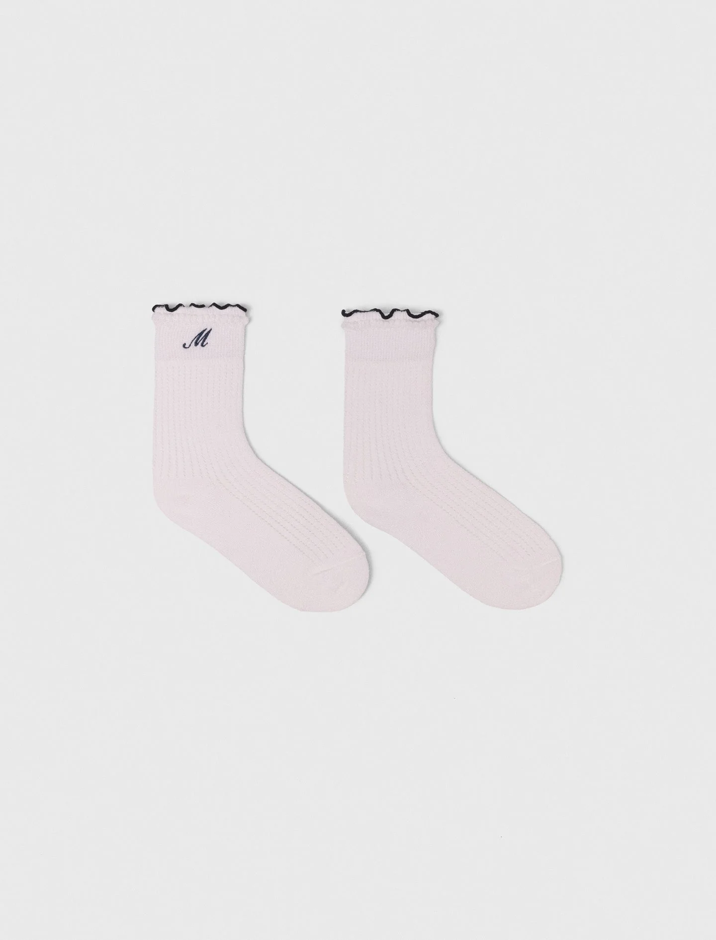 Cotton pointelle socks White