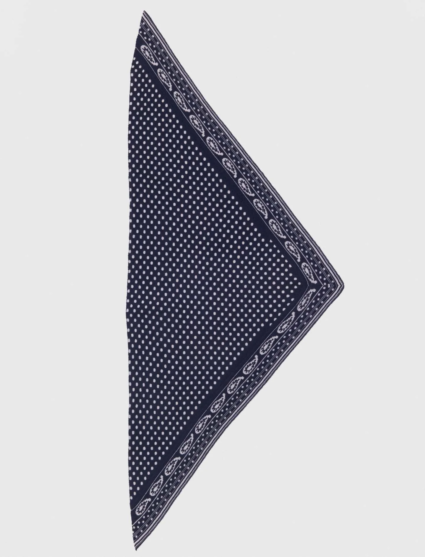 Reversible Triangle Scarf Navy Polka Dot Bandana Print - Image 7