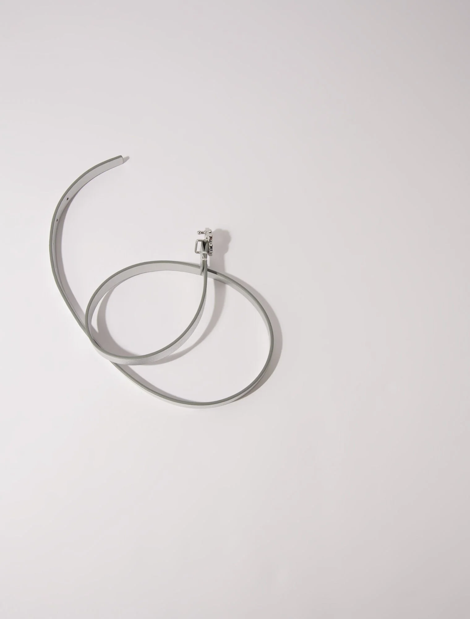 Slim belt with clover buckle Silver - Image 4