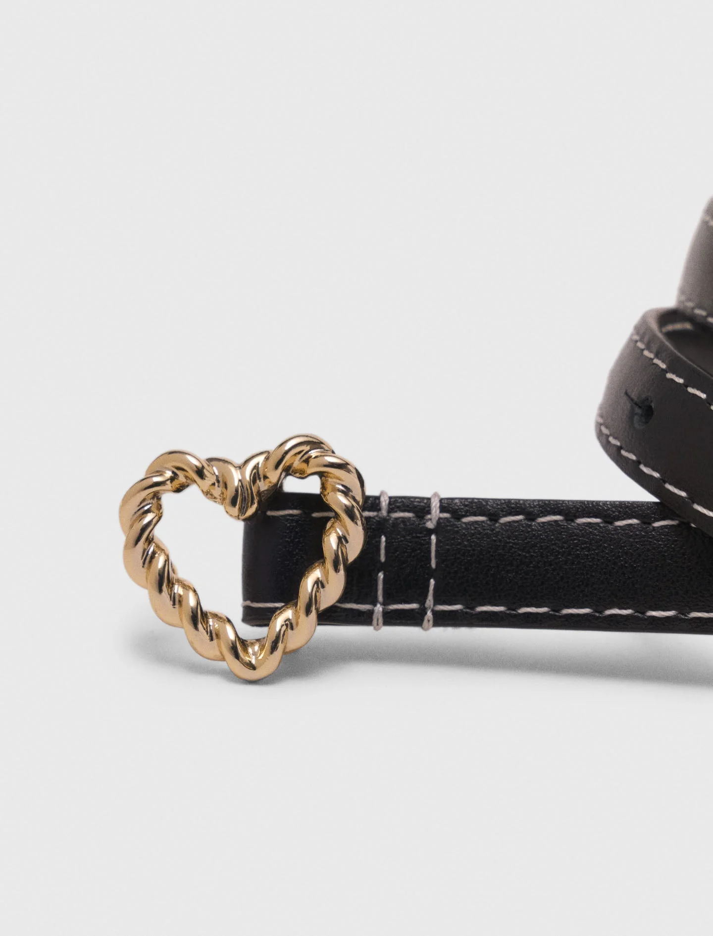 Slim Leather Heart Belt Camel - Image 3
