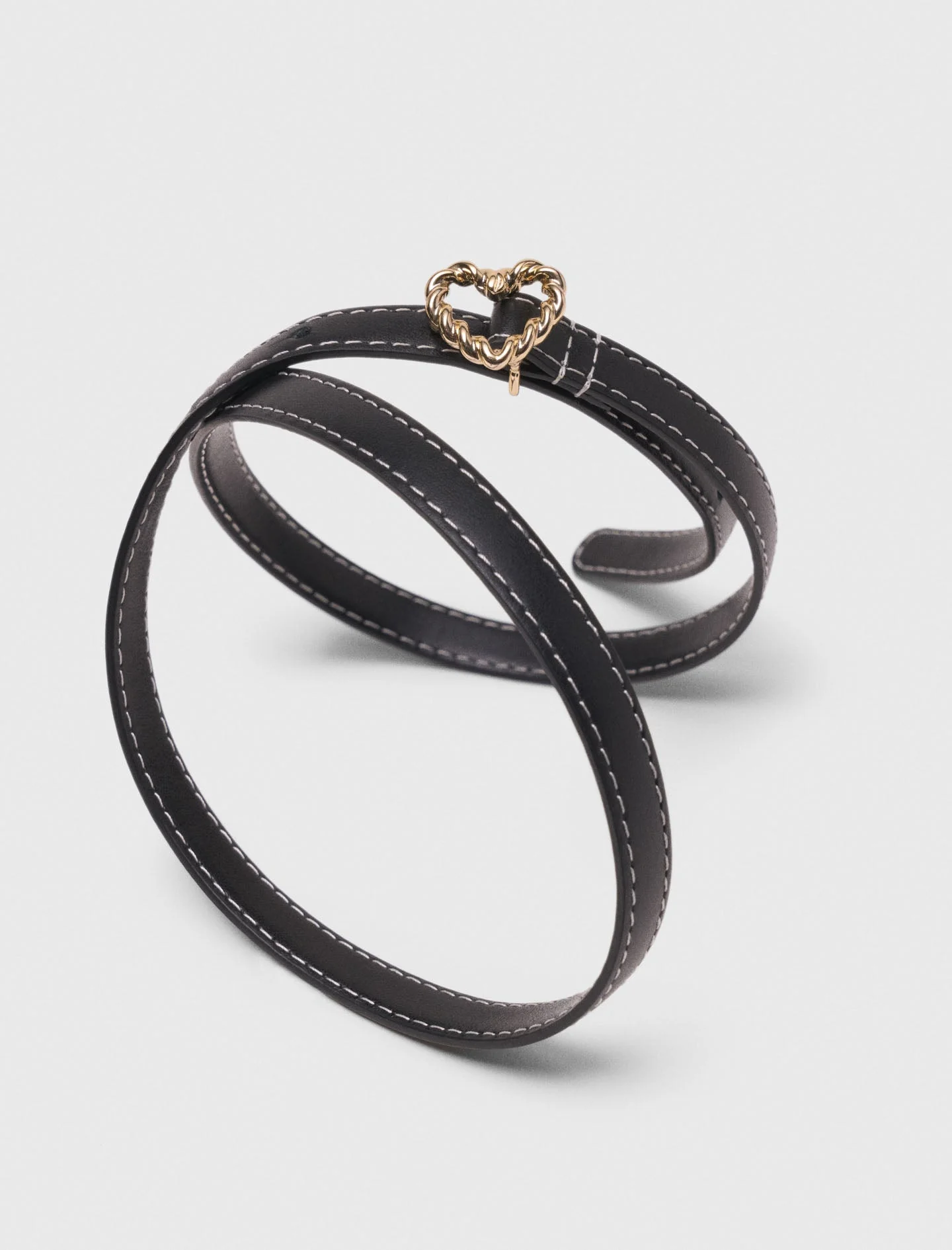 Slim Leather Heart Belt Camel - Image 5