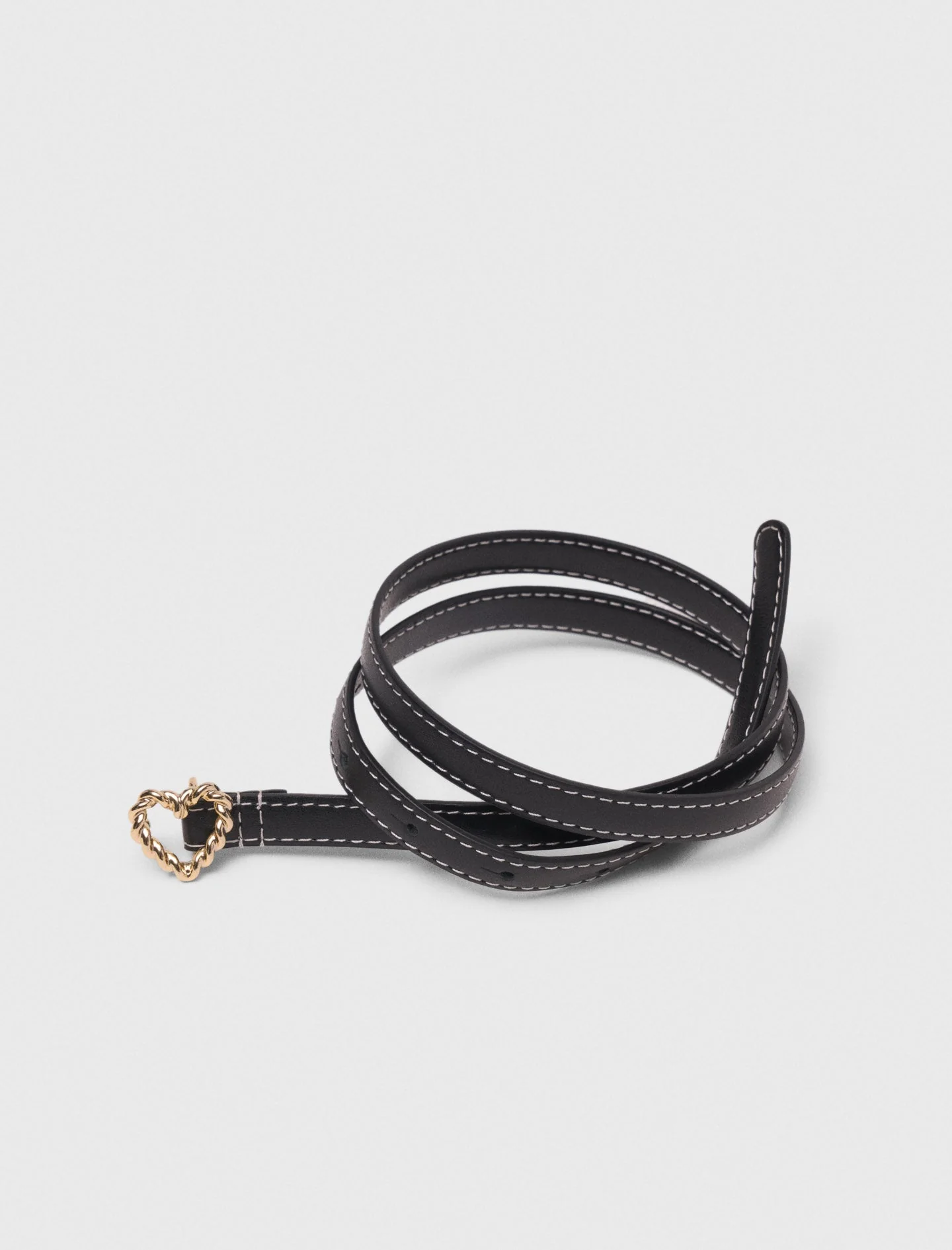 Slim Leather Heart Belt Camel - Image 6