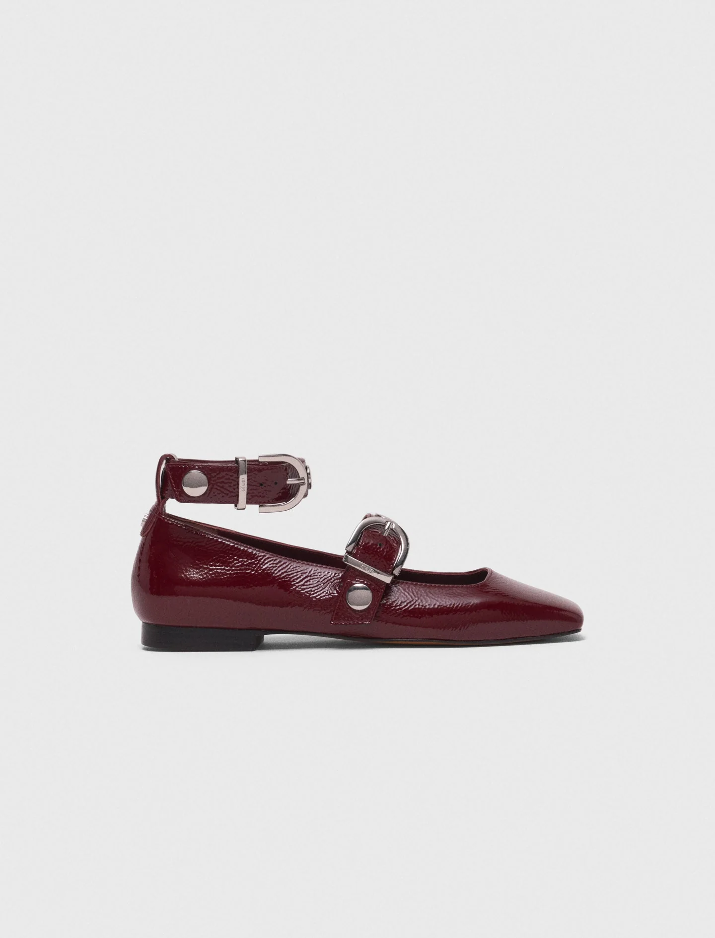 Leather babies with studs Burgundy - Image 6
