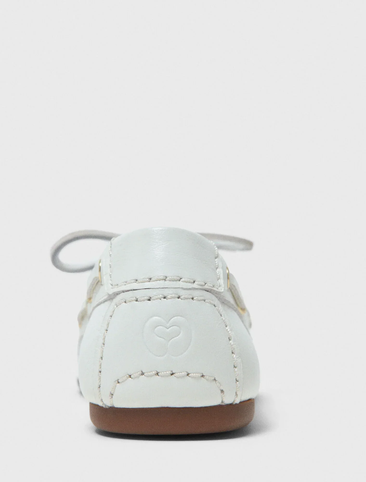 Leather Boat Shoes White - Image 4