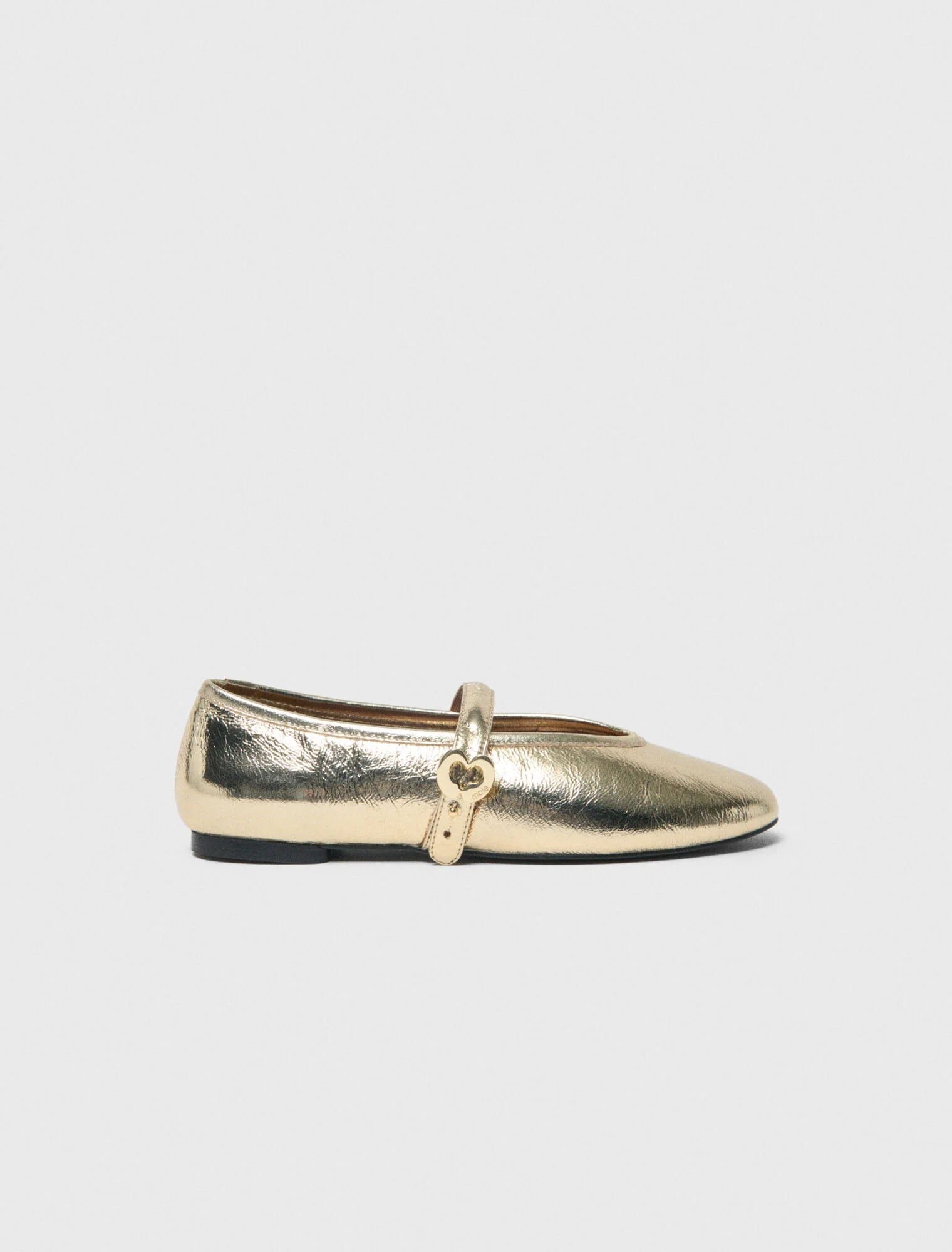 Metallic Leather Ballet Flats Light Gold - Image 6