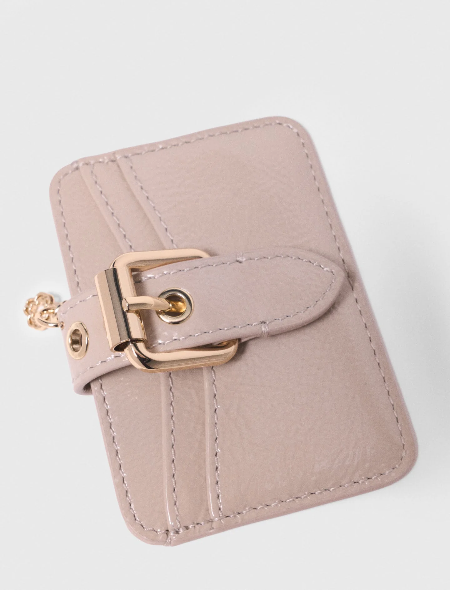Miss M Naplak Leather Card Case Mastic Beige - Image 4