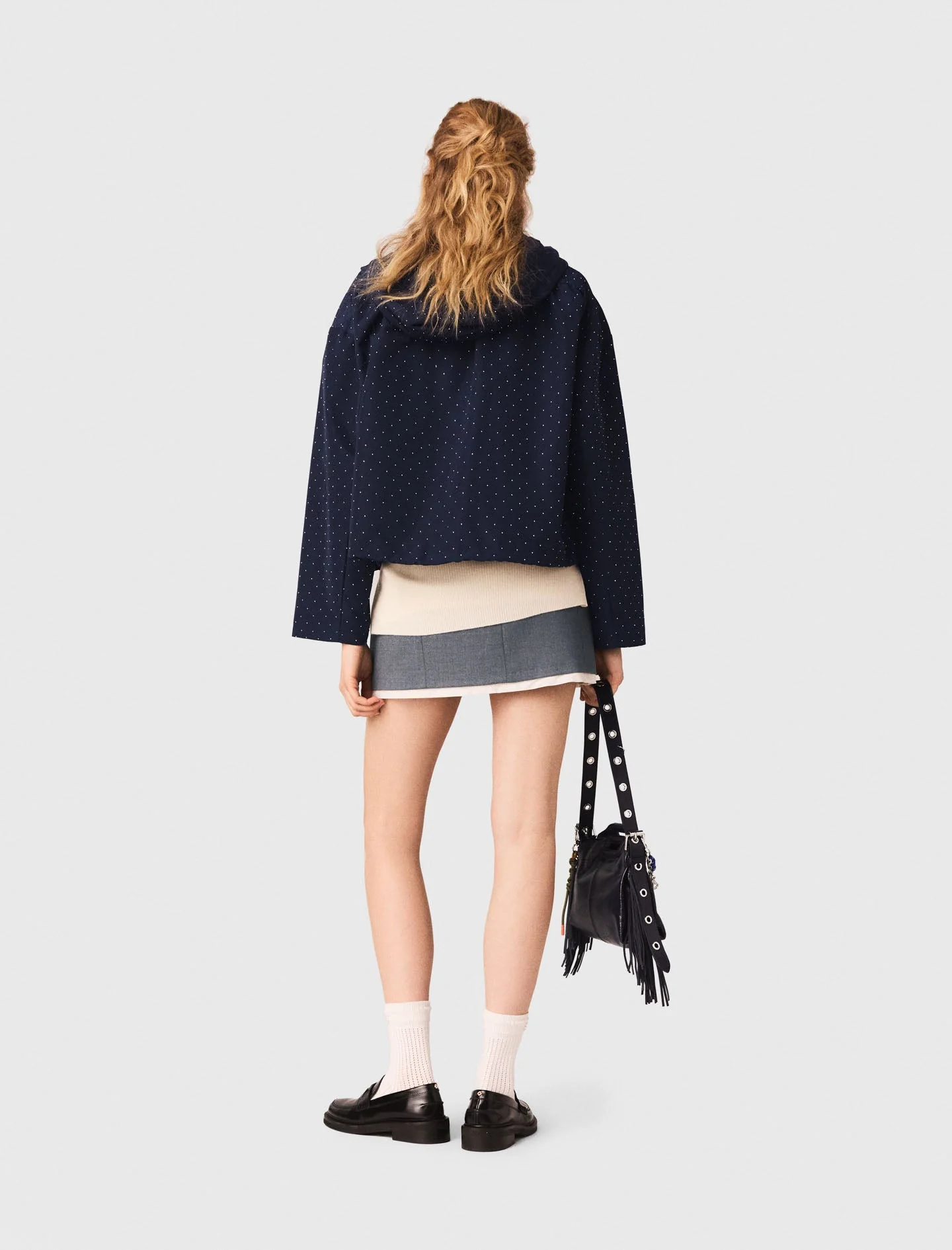 Hooded windbreaker with rhinestones - Image 2