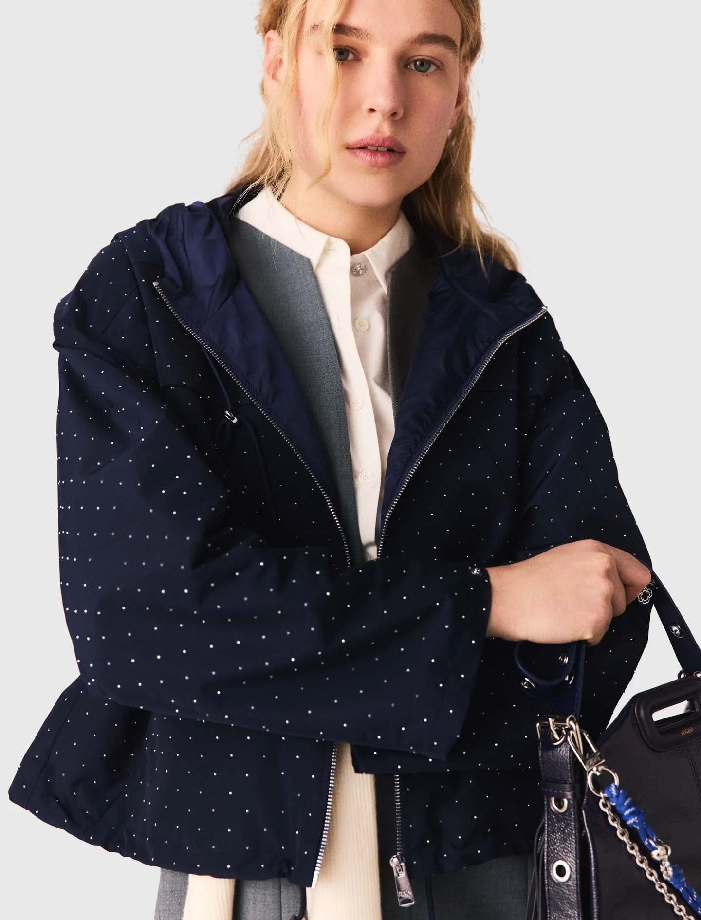 Hooded windbreaker with rhinestones - Image 5