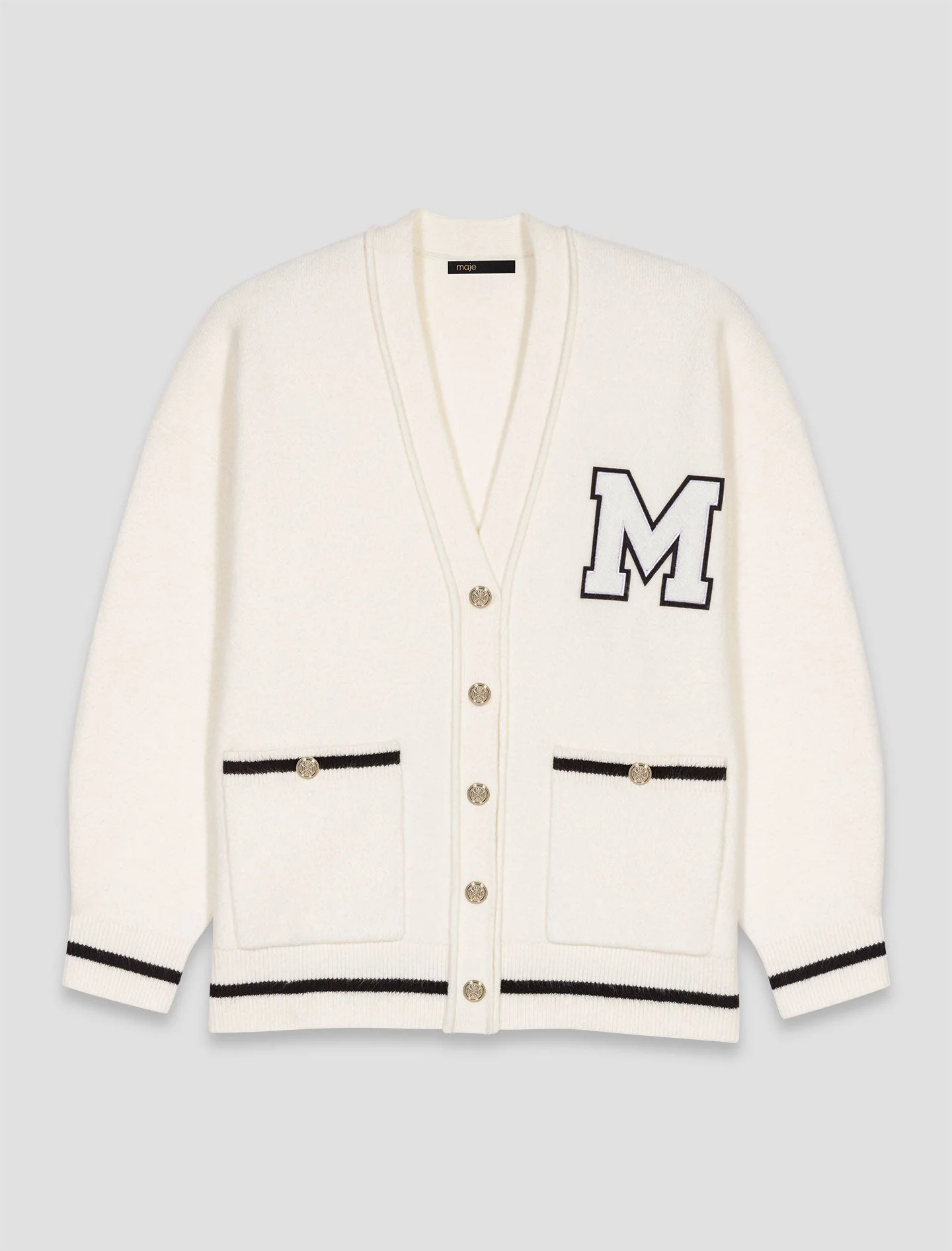 Long cardigan with embroidery Ecru - Image 8