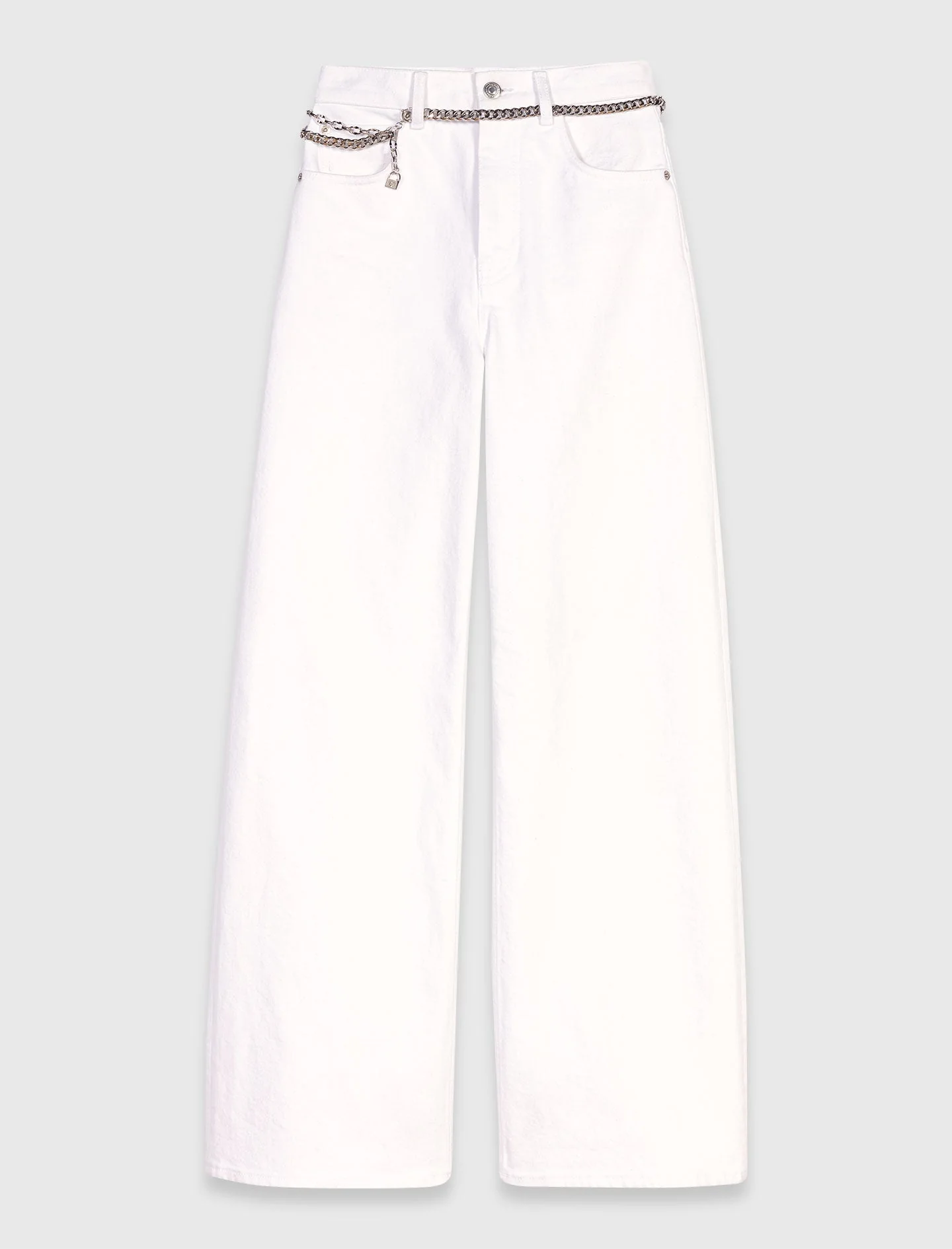 Wide high-waisted jeans White - Image 5