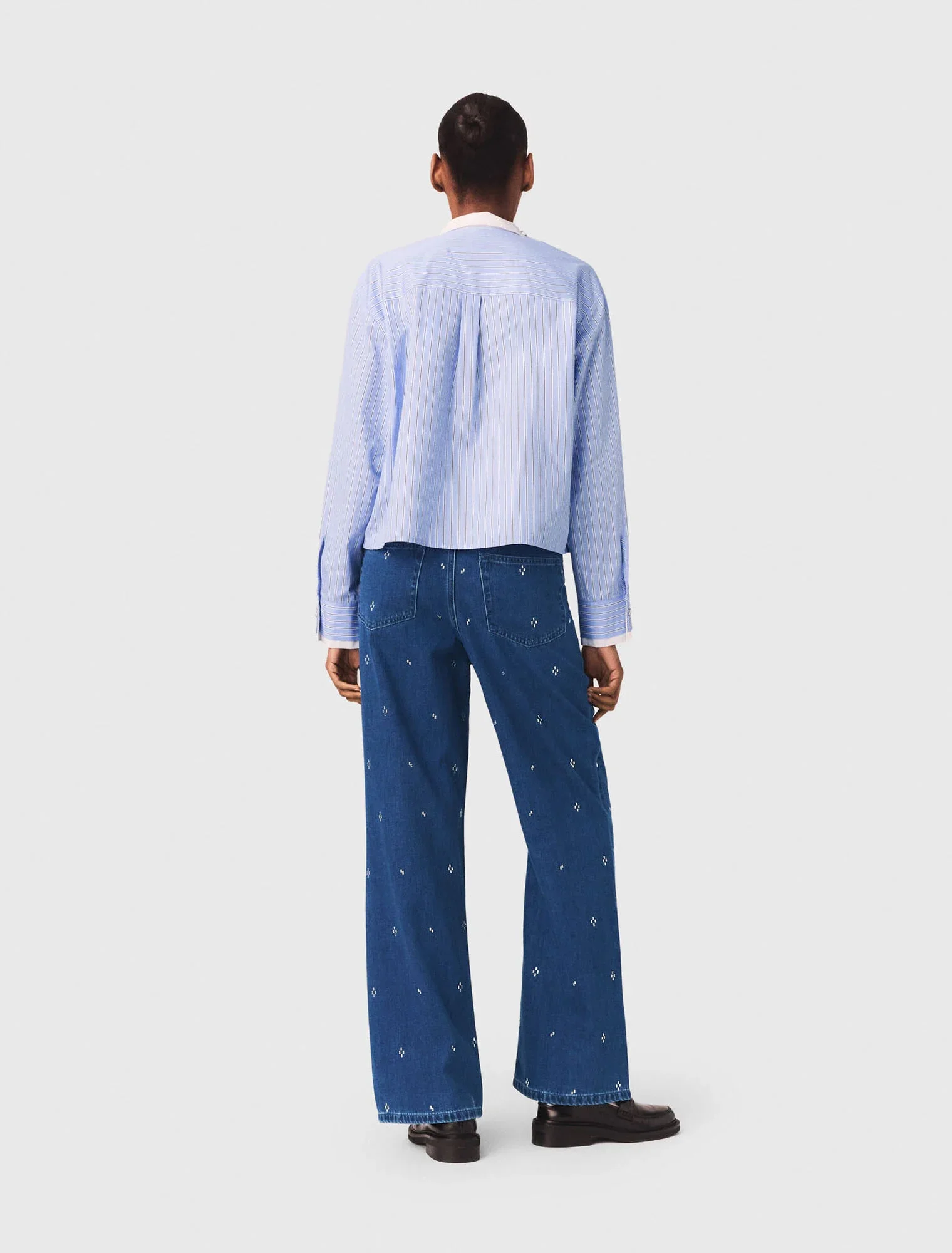 Wide jeans with rhinestones - Image 2