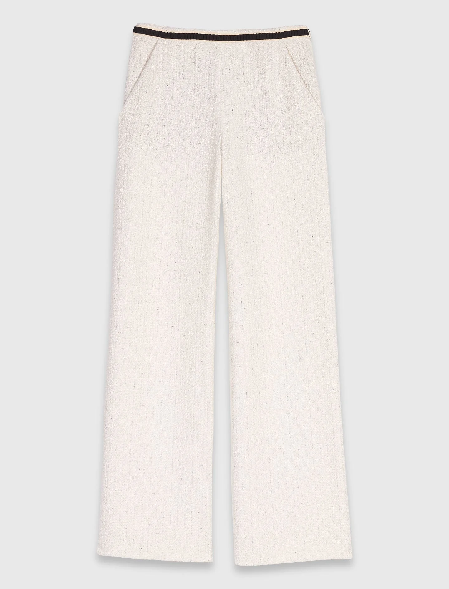 Tweed-effect trousers Ecru - Image 6