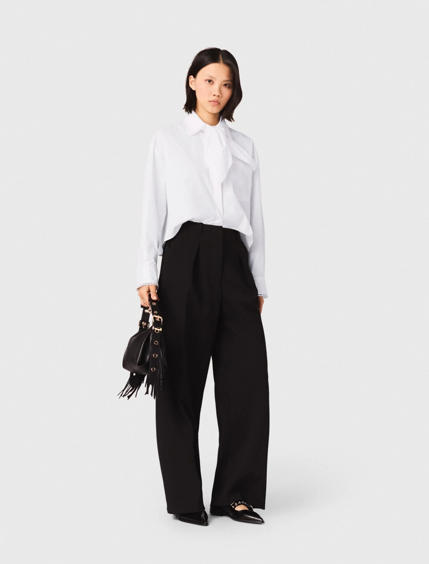 Balloon Suit Trousers Black