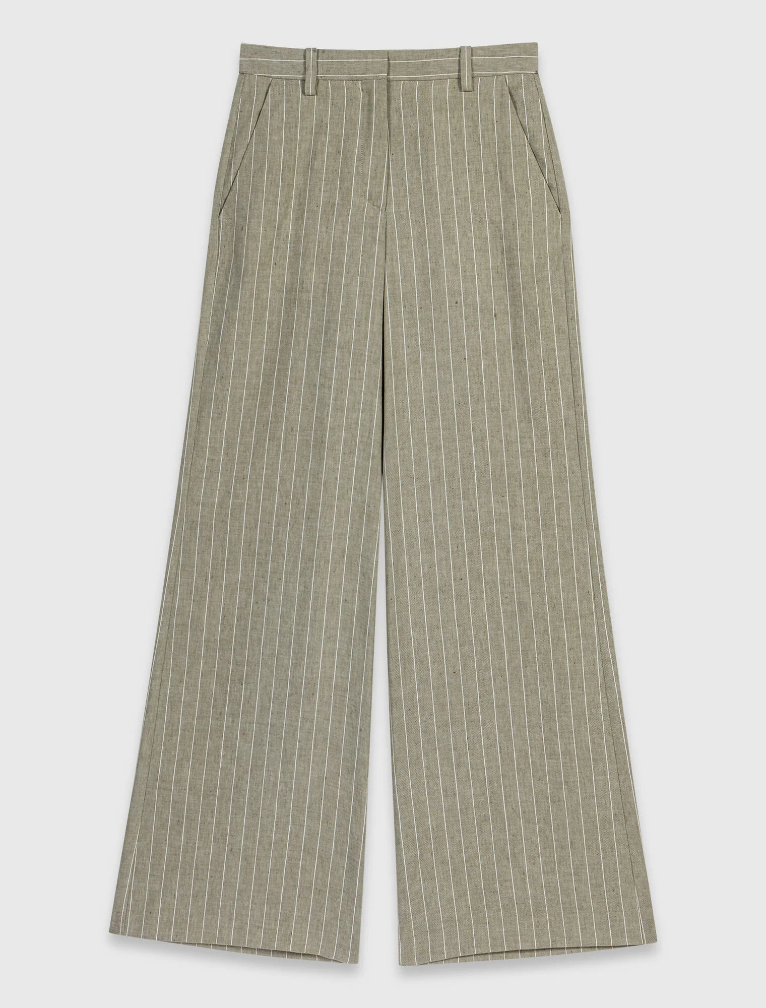 Linen-Blend Suit Trousers Khaki - Image 7