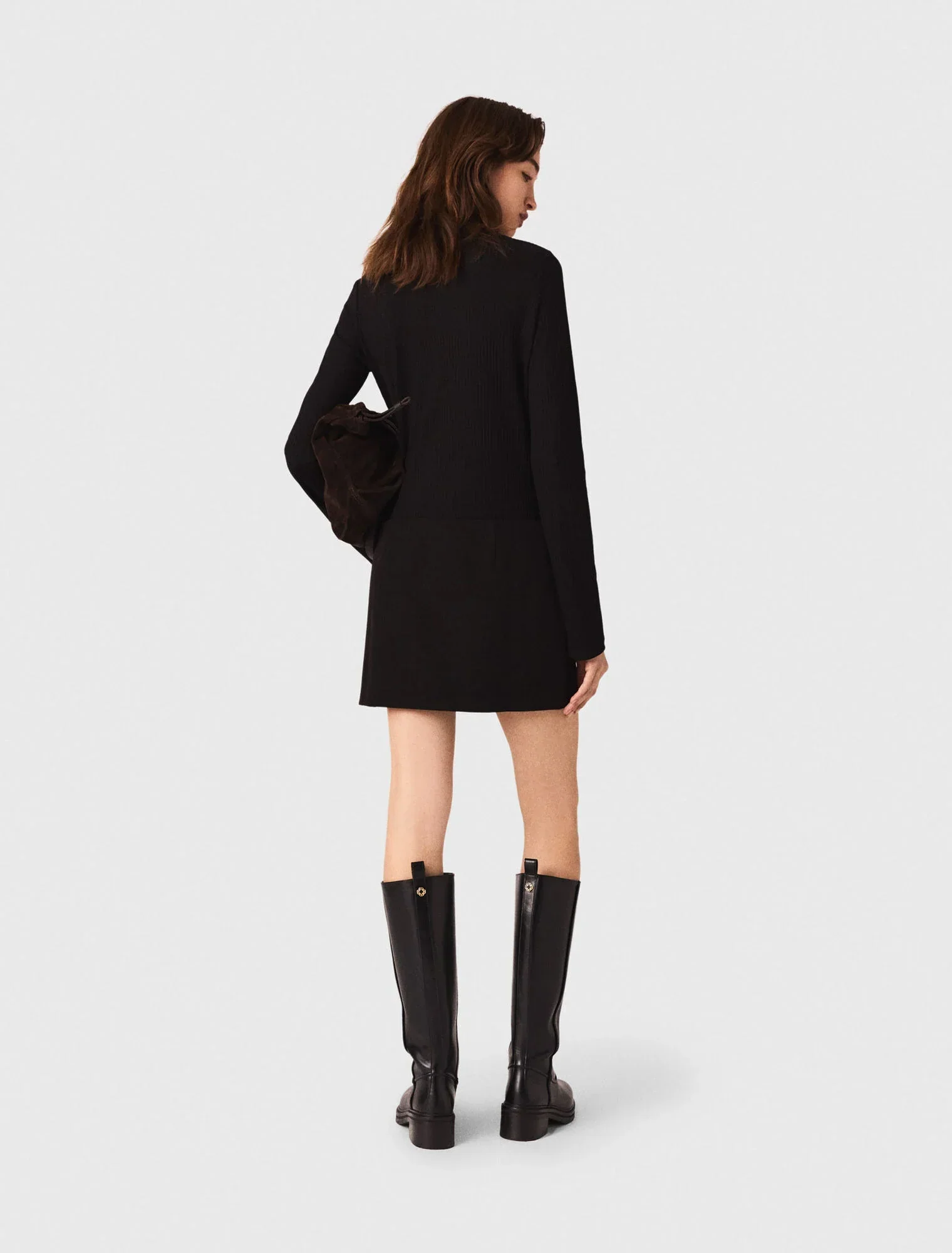 Short high-neck dress Black - Image 3