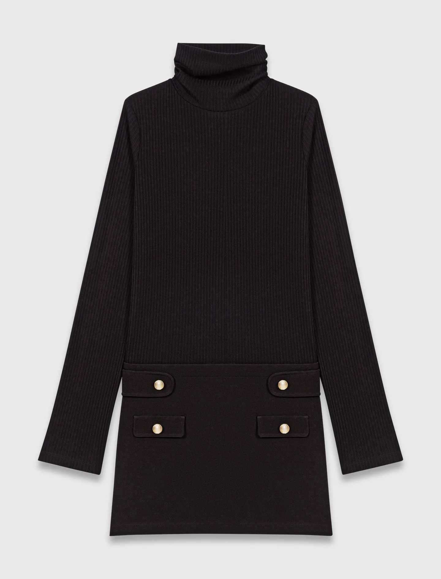 Short high-neck dress Black - Image 7