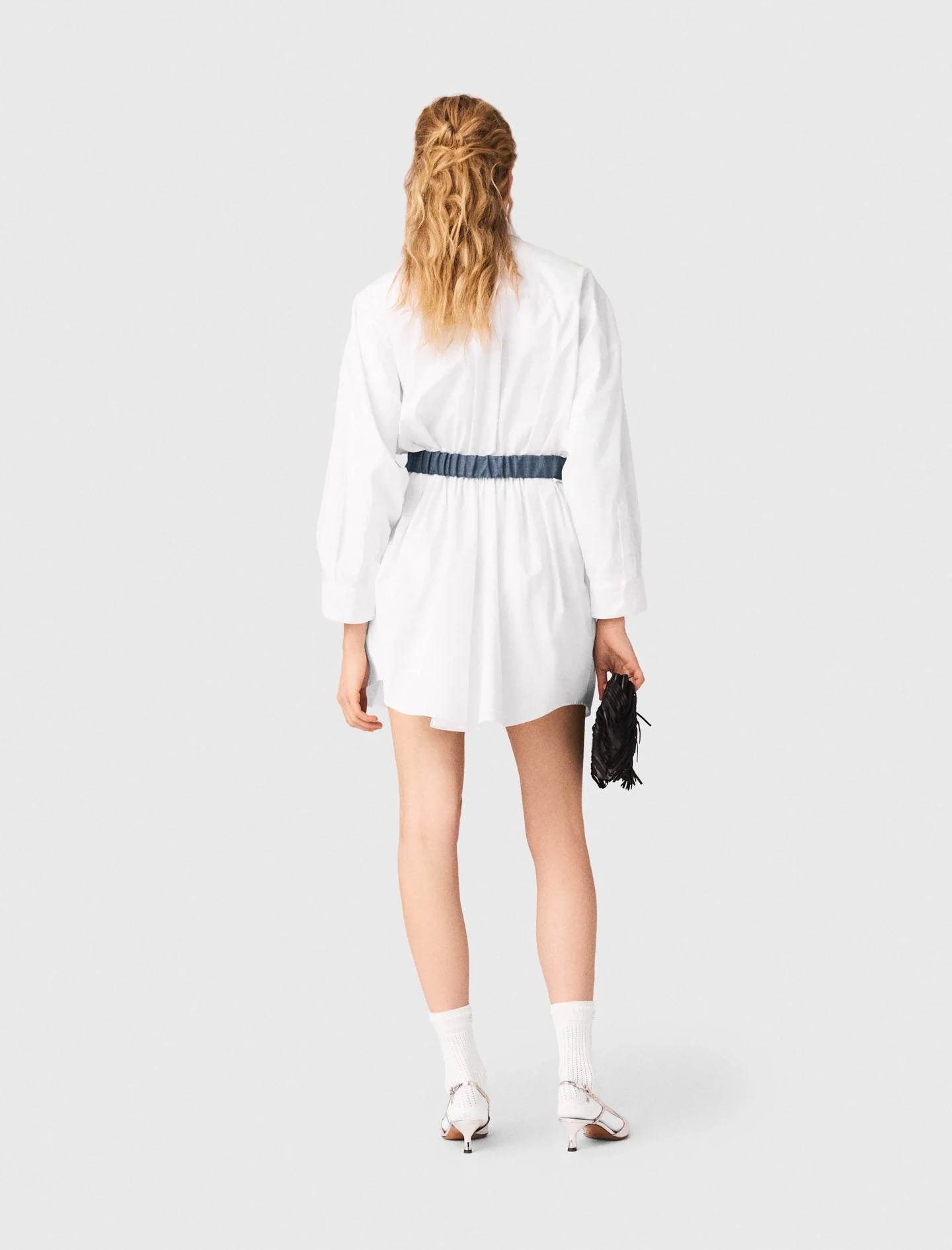 Shirt dress with contrast belt - Image 3