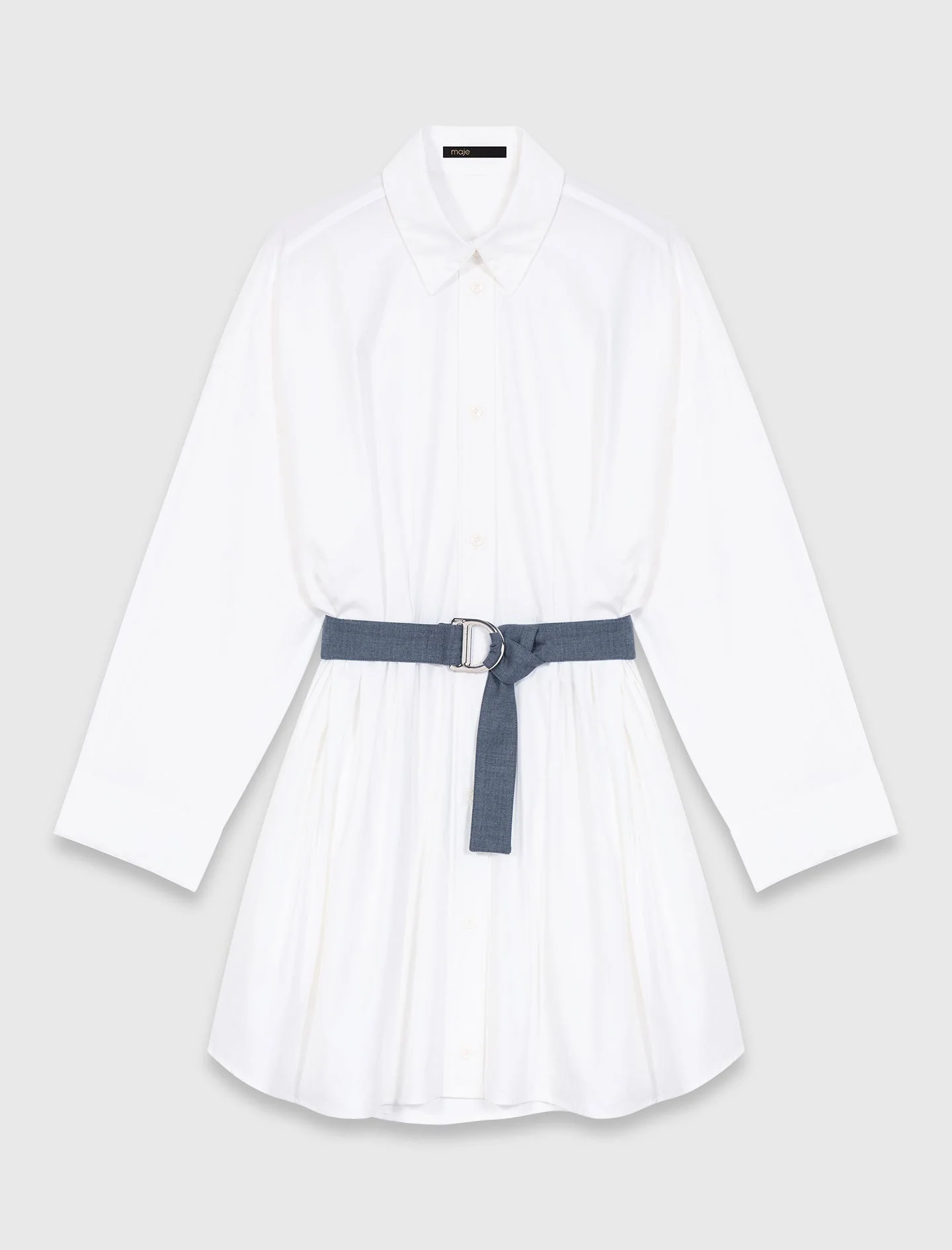 Shirt dress with contrast belt - Image 7