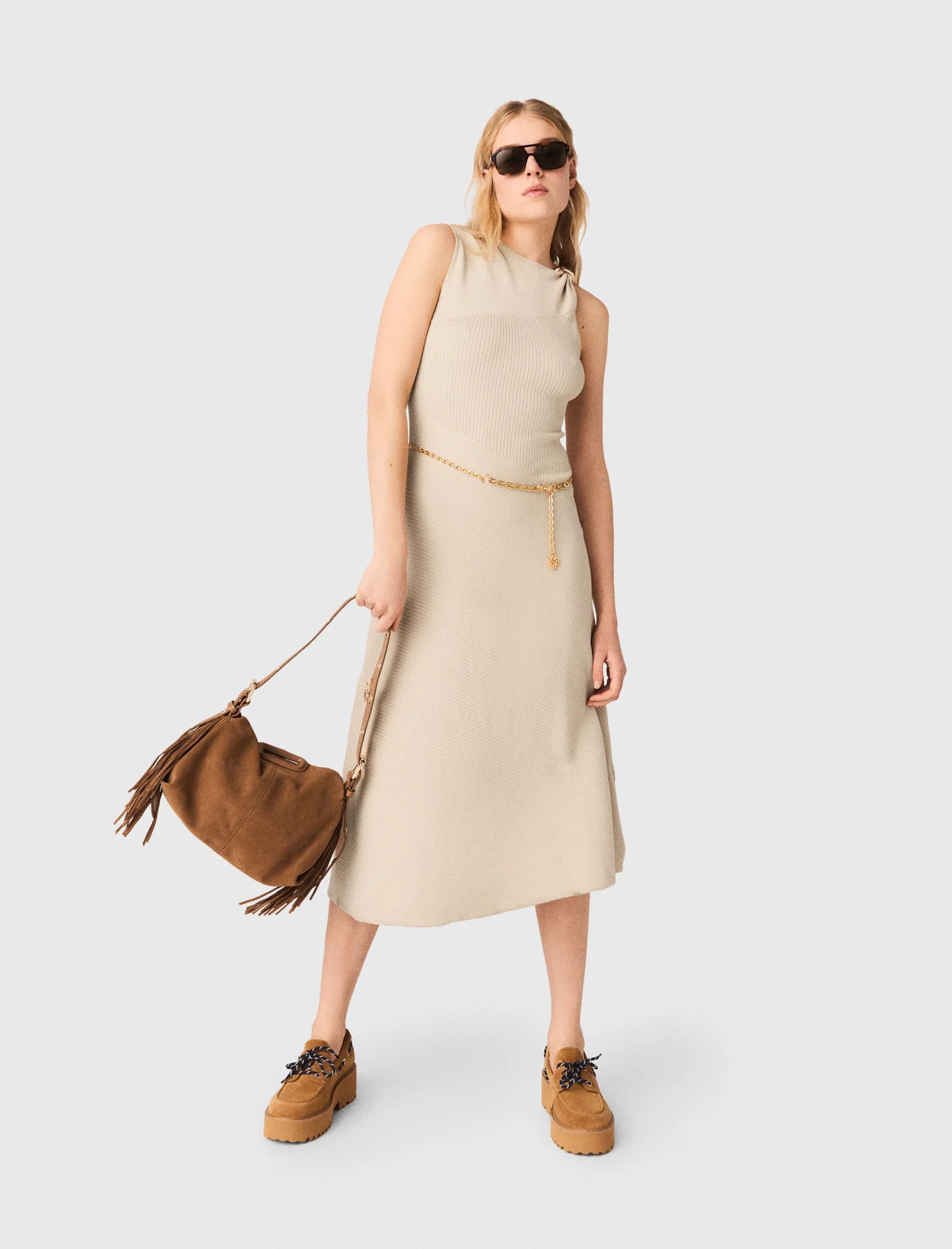 Long Dress With Jewellery Beige - Image 3