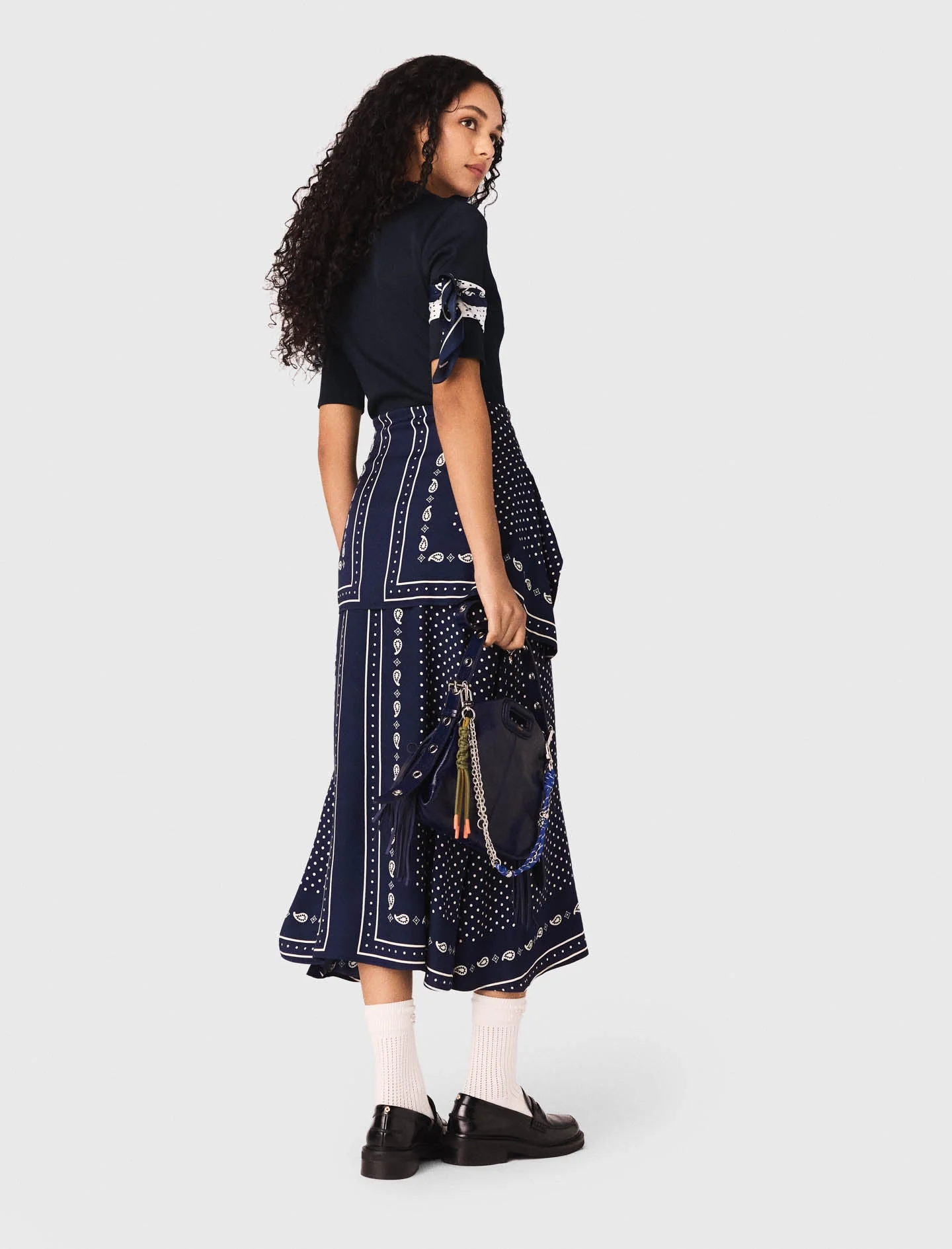 Patterned mixed-material dress - Image 4
