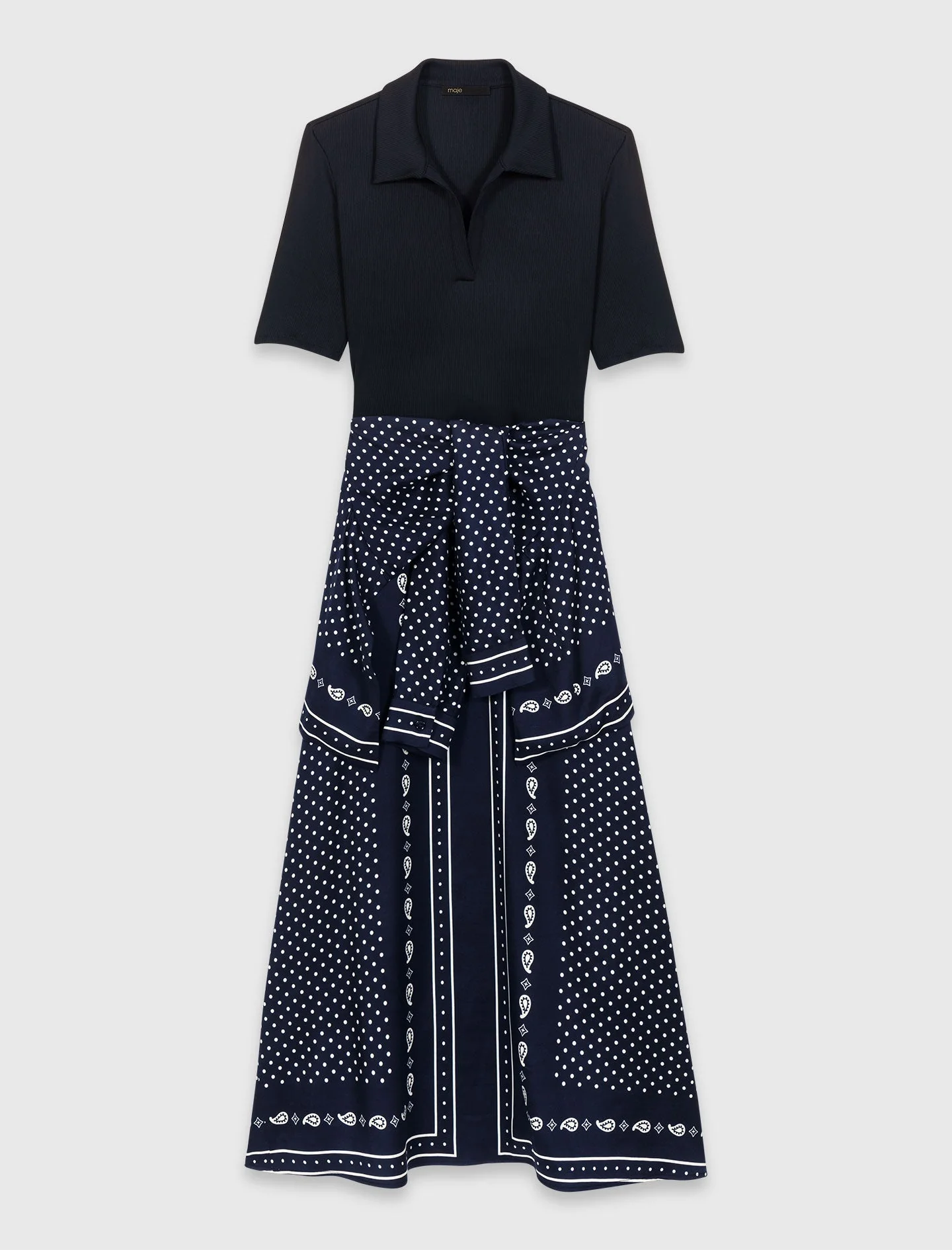 Patterned mixed-material dress - Image 8