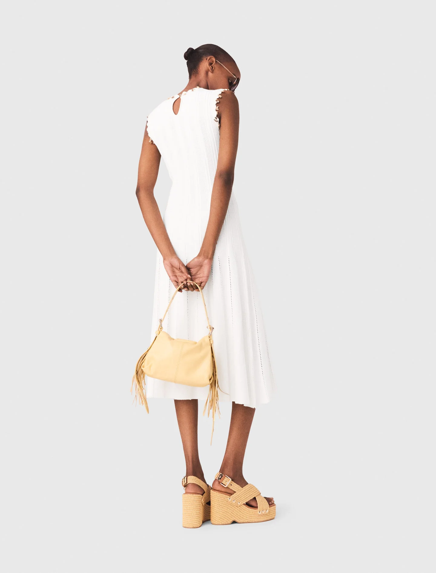 Knit Dress With Gold Jewellery White - Image 3