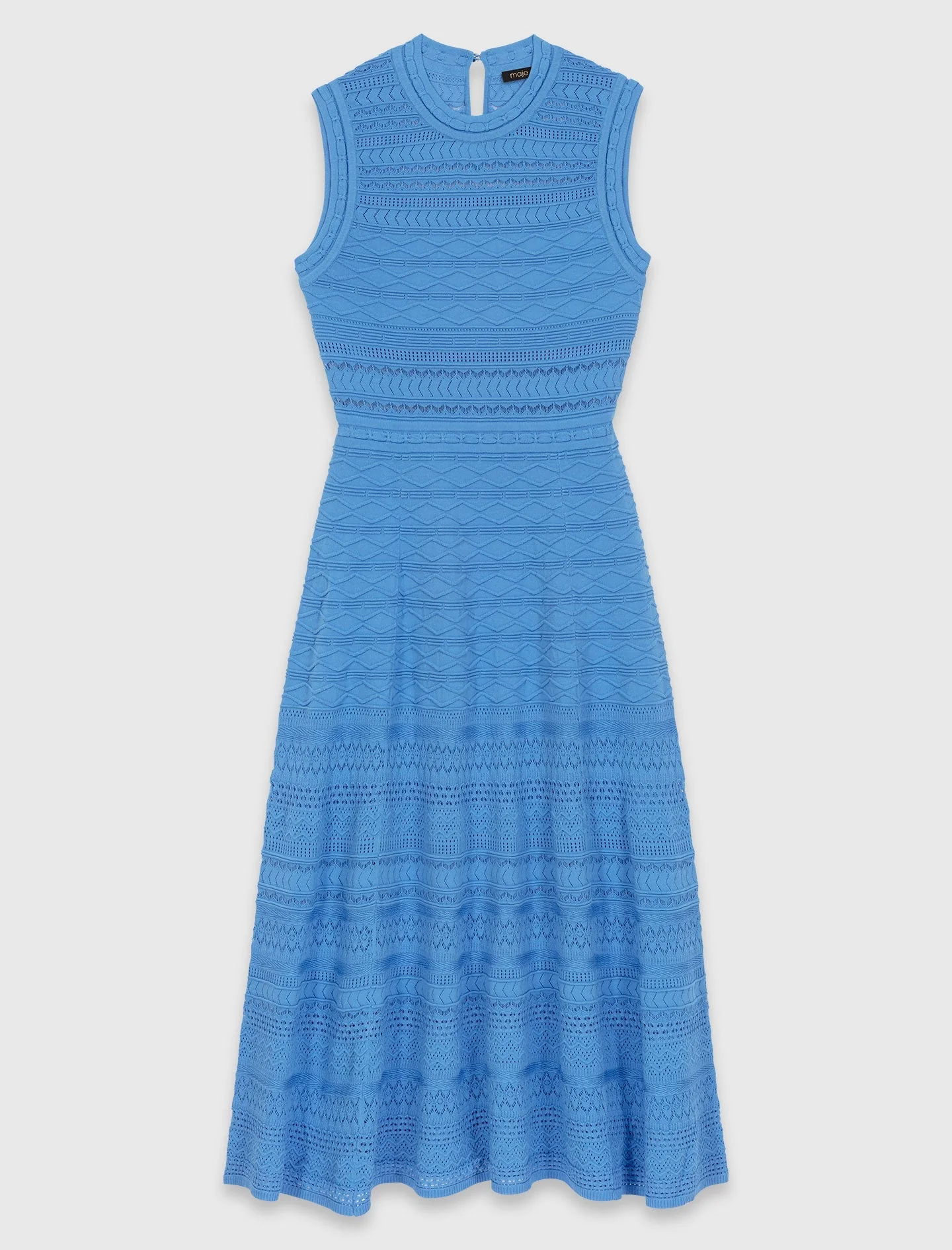 Pointelle Knit Maxi Dress Blue - Image 8