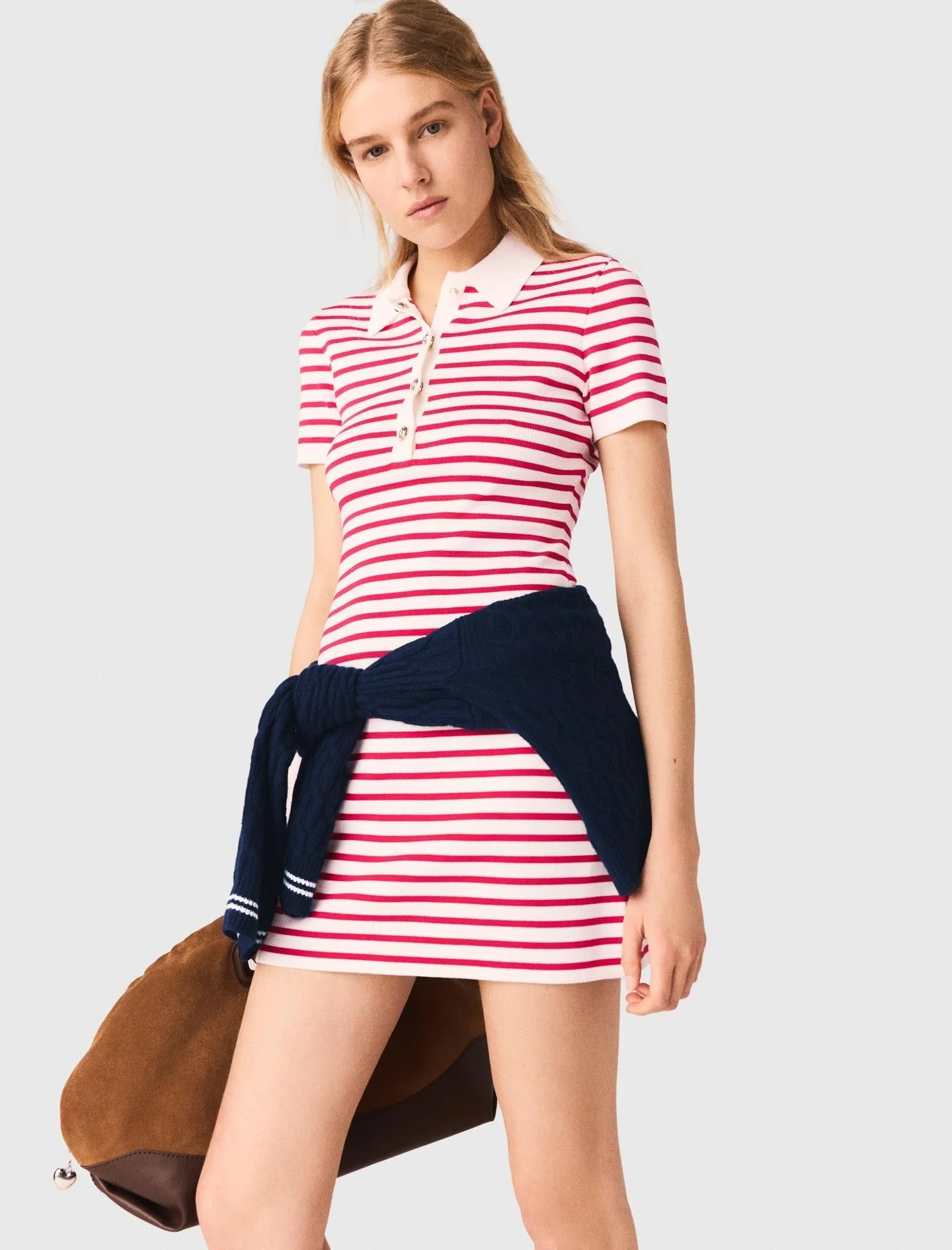 Striped Polo Dress Red - Image 6