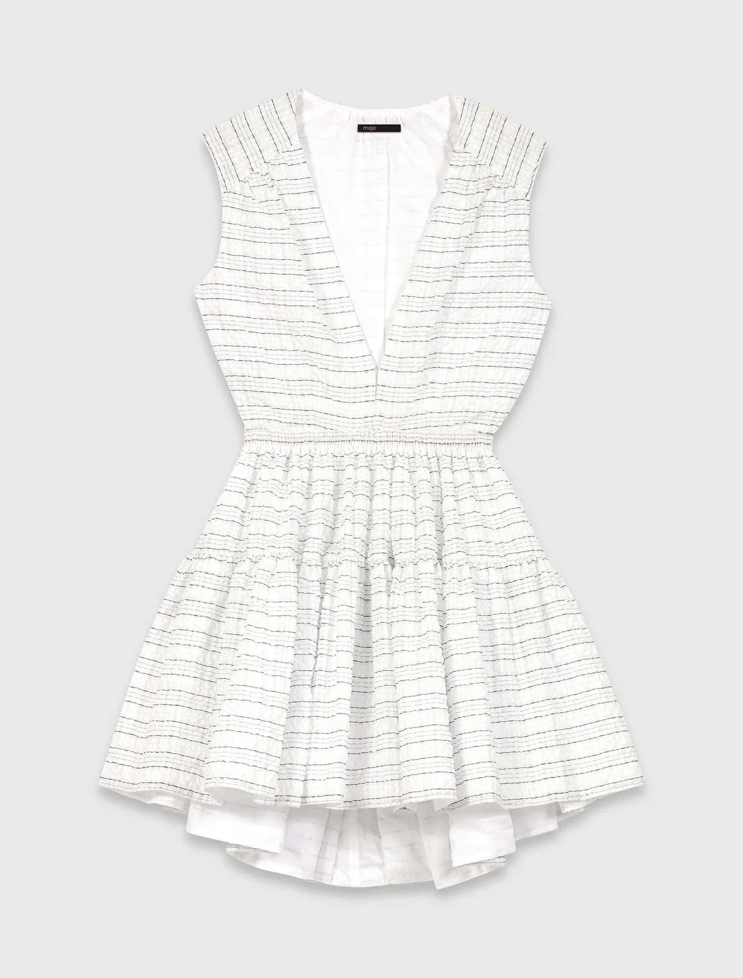 Short Flared Open-Back Dress White - Image 7
