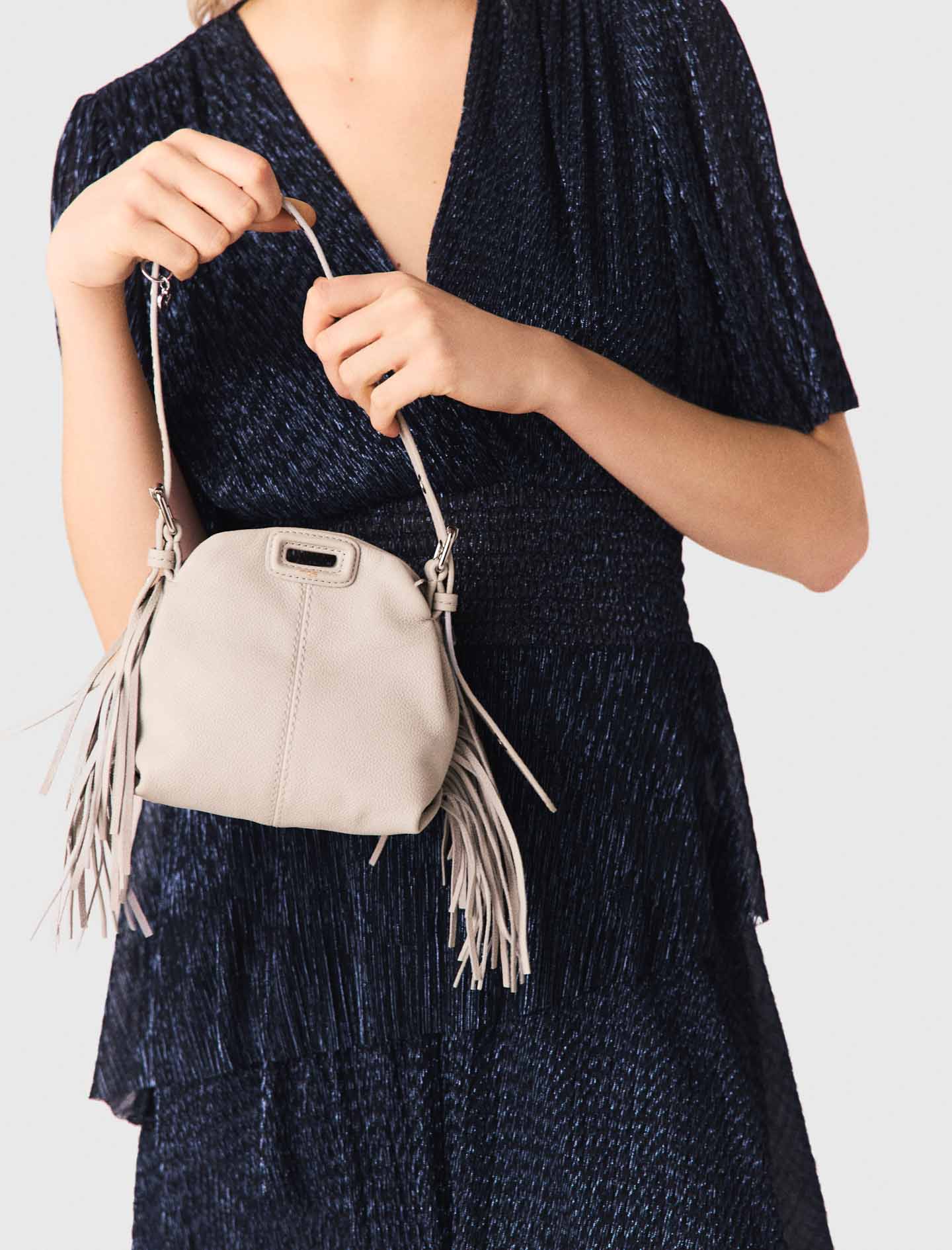 Metallic Ruffled Midi Dress Navy - Image 7