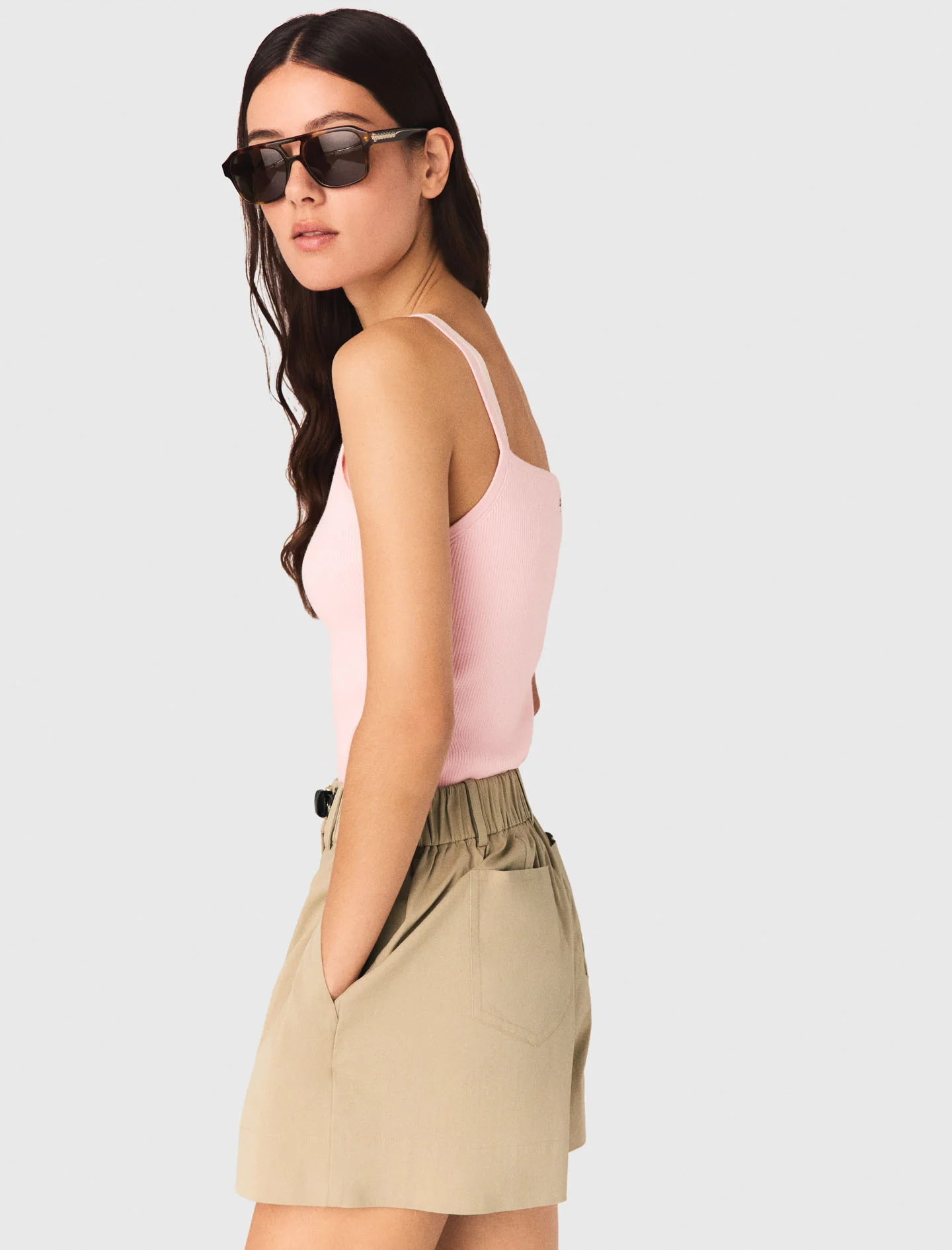 High Straight-Neck Top Pink - Image 2