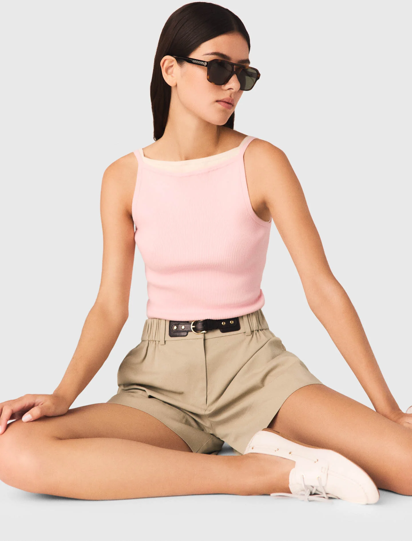 High Straight-Neck Top Pink - Image 5