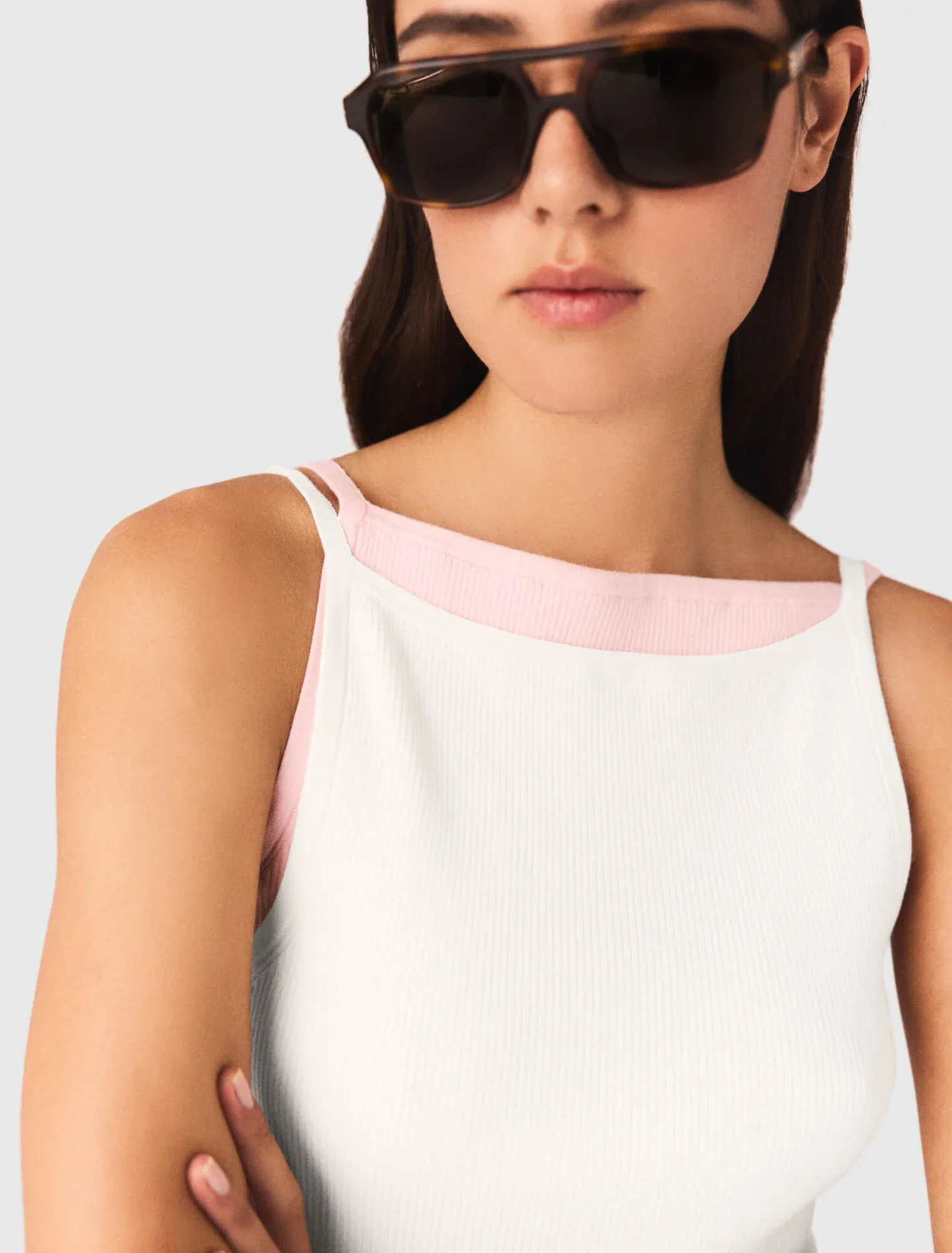 High Straight-Neck Top White - Image 6