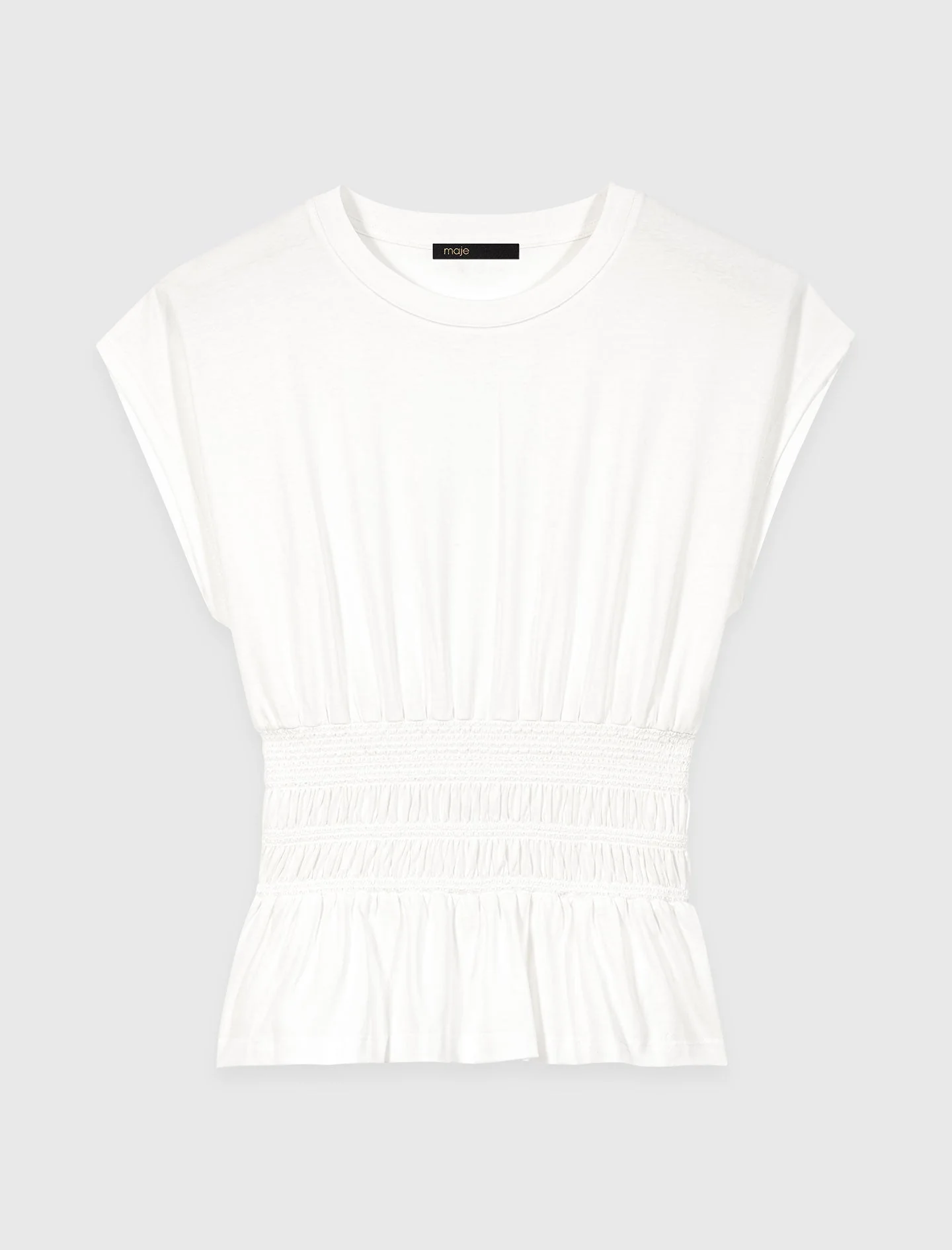 Fitted Pleated T-Shirt White - Image 7