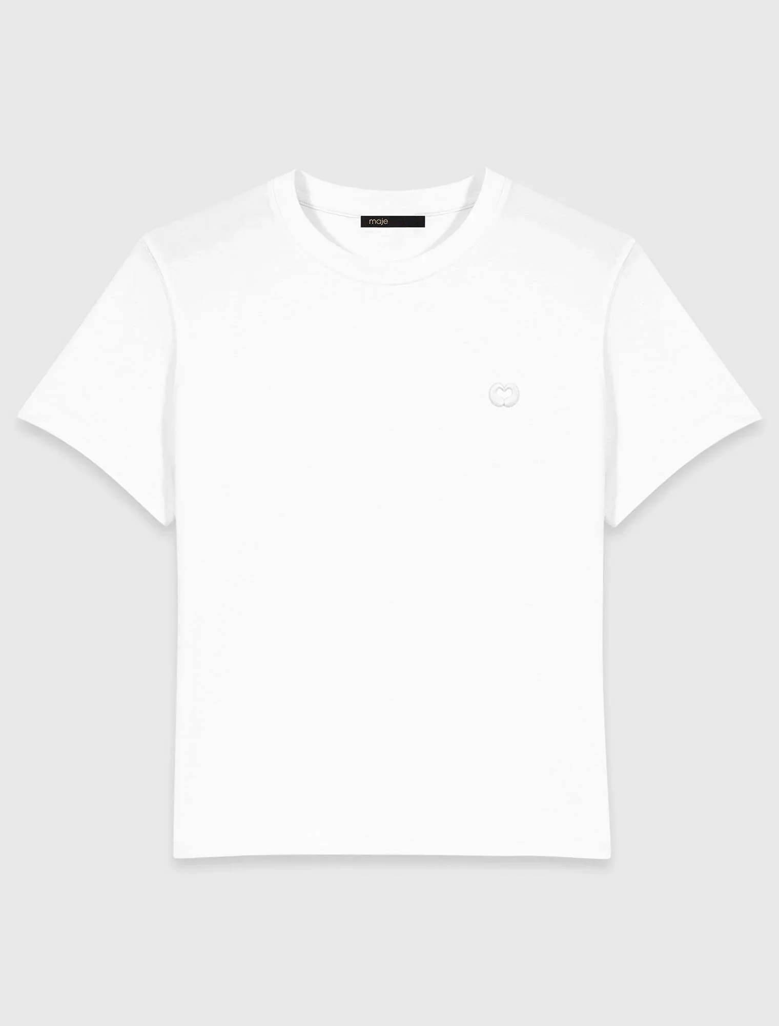 T-Shirt With Small Embroidered Logo White - Image 7