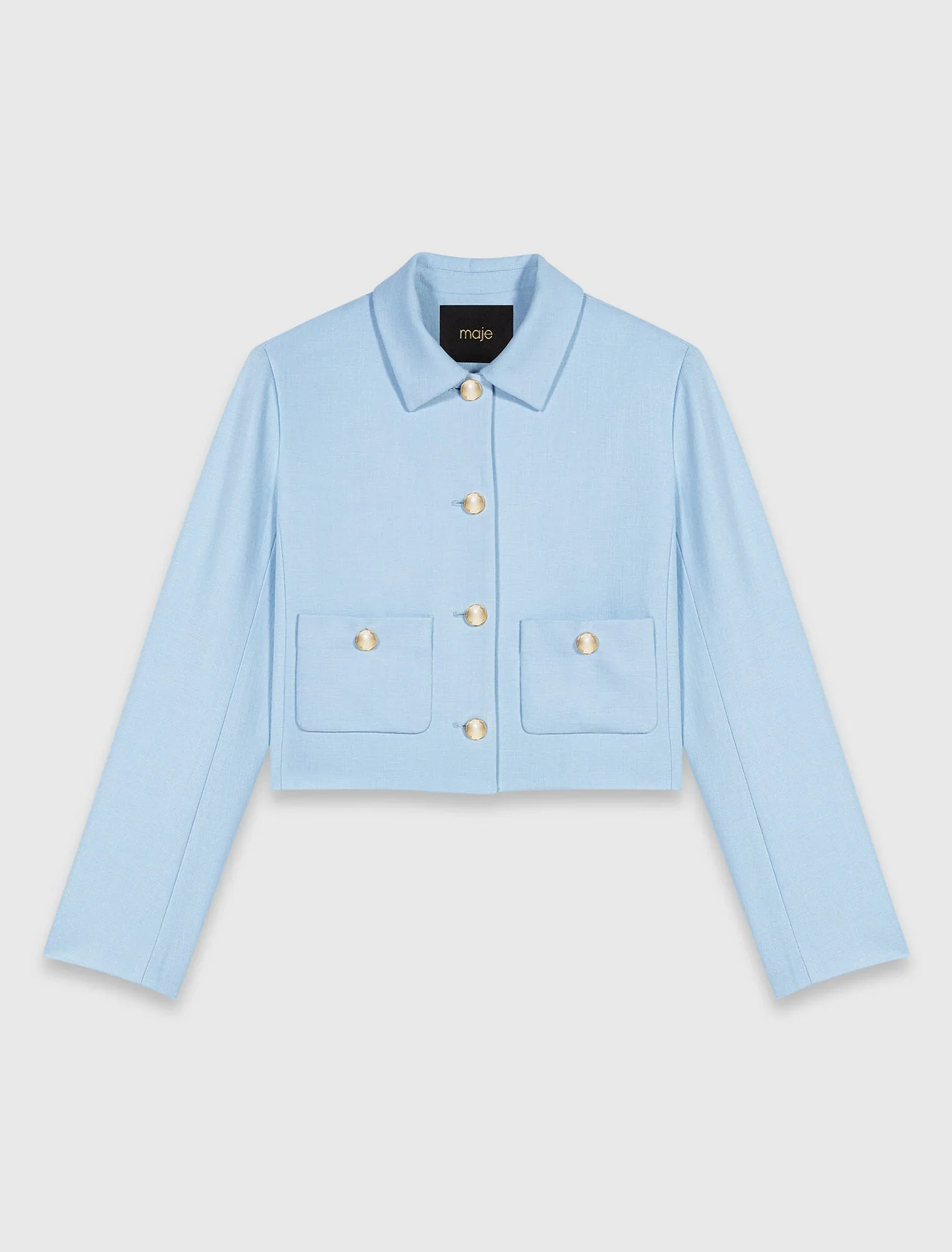 Short Single-Breasted Jacket Blue Sky - Image 6
